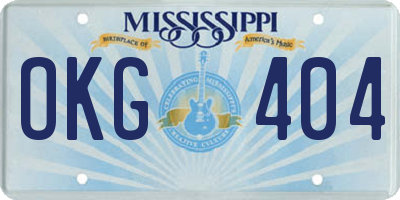 MS license plate OKG404