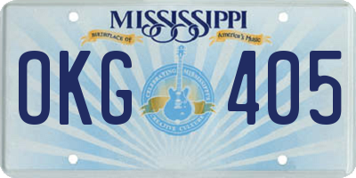 MS license plate OKG405