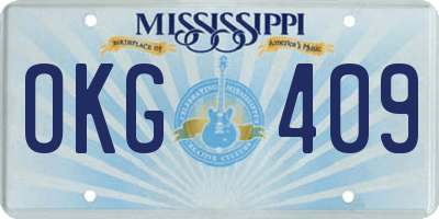 MS license plate OKG409