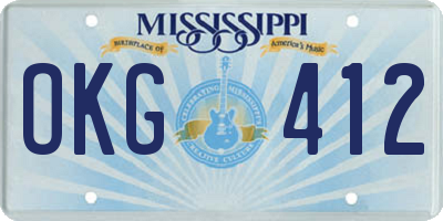 MS license plate OKG412