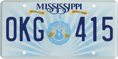 MS license plate OKG415