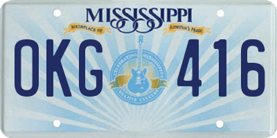 MS license plate OKG416