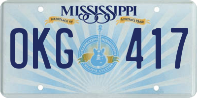 MS license plate OKG417