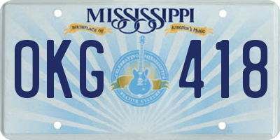 MS license plate OKG418