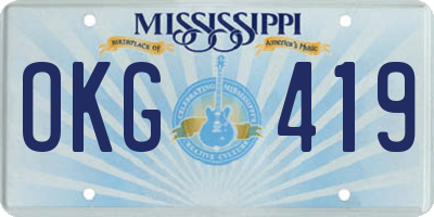 MS license plate OKG419