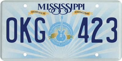 MS license plate OKG423