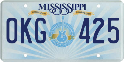 MS license plate OKG425