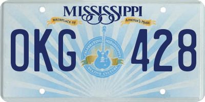MS license plate OKG428