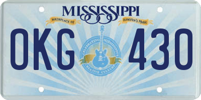 MS license plate OKG430