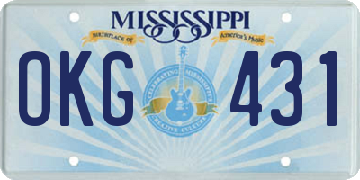 MS license plate OKG431