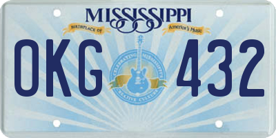 MS license plate OKG432