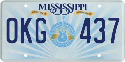 MS license plate OKG437