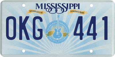 MS license plate OKG441