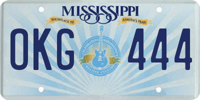 MS license plate OKG444