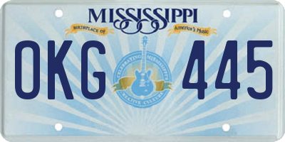 MS license plate OKG445