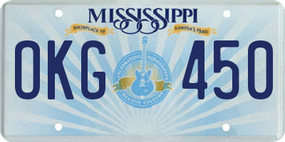 MS license plate OKG450