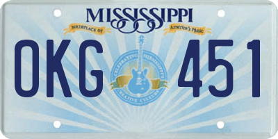 MS license plate OKG451