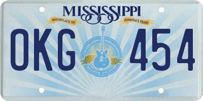 MS license plate OKG454