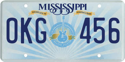 MS license plate OKG456