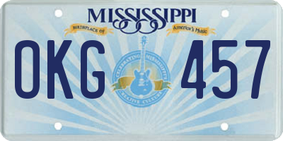 MS license plate OKG457