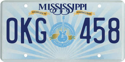 MS license plate OKG458