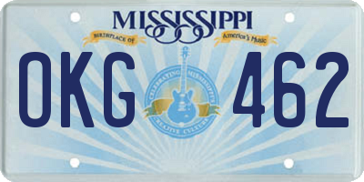 MS license plate OKG462