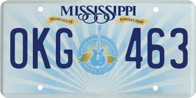 MS license plate OKG463