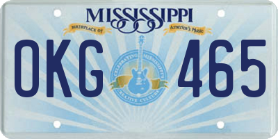 MS license plate OKG465