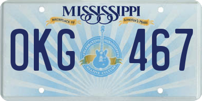 MS license plate OKG467