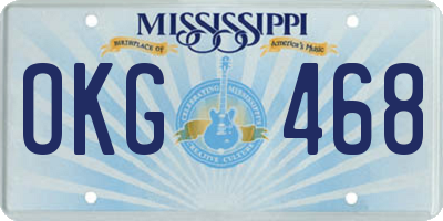 MS license plate OKG468