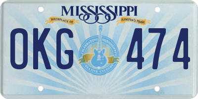 MS license plate OKG474