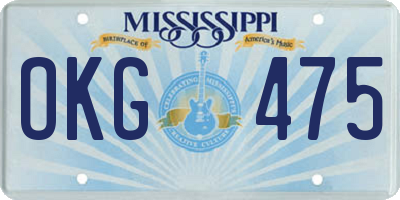 MS license plate OKG475