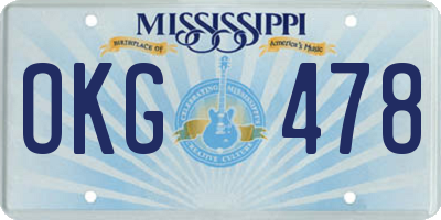 MS license plate OKG478