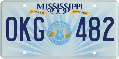 MS license plate OKG482