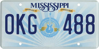 MS license plate OKG488