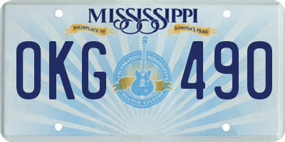 MS license plate OKG490
