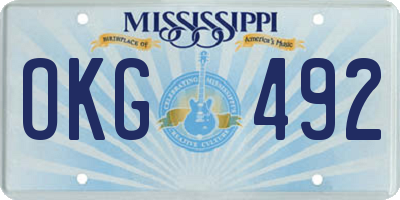 MS license plate OKG492