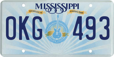 MS license plate OKG493