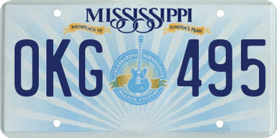 MS license plate OKG495