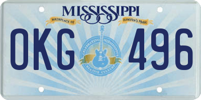 MS license plate OKG496