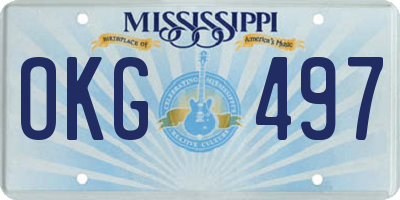 MS license plate OKG497