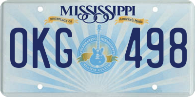 MS license plate OKG498