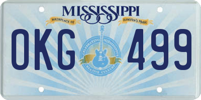 MS license plate OKG499