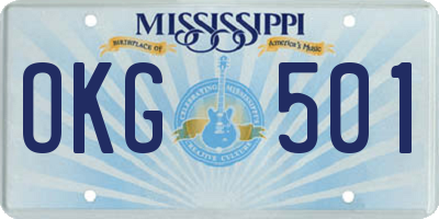 MS license plate OKG501