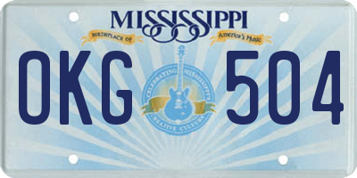 MS license plate OKG504