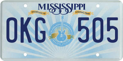 MS license plate OKG505