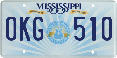 MS license plate OKG510