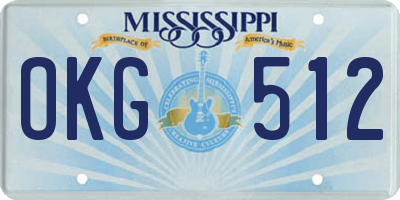 MS license plate OKG512