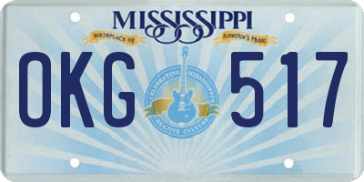 MS license plate OKG517