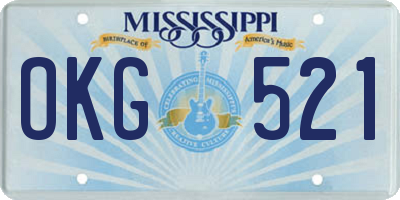MS license plate OKG521